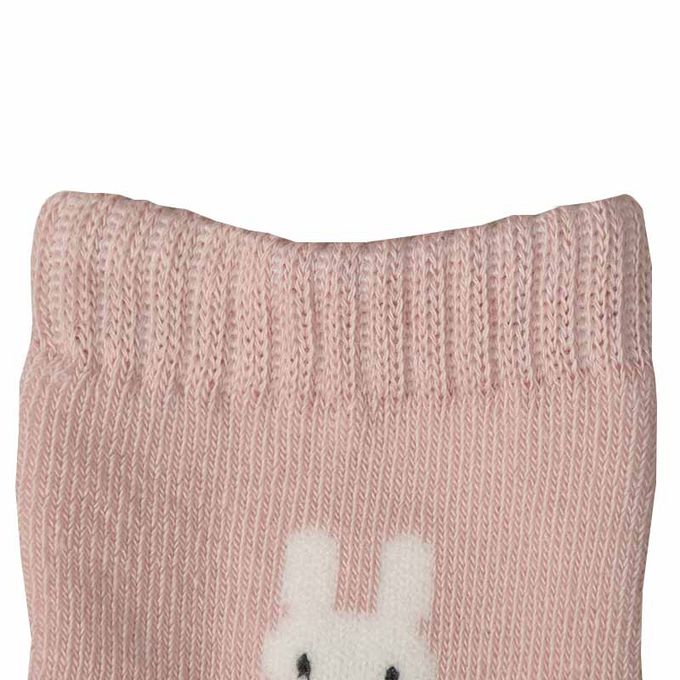 akachan honpo - 新生兒有機棉襪2入組-兔子-桃色 (7～9cm)