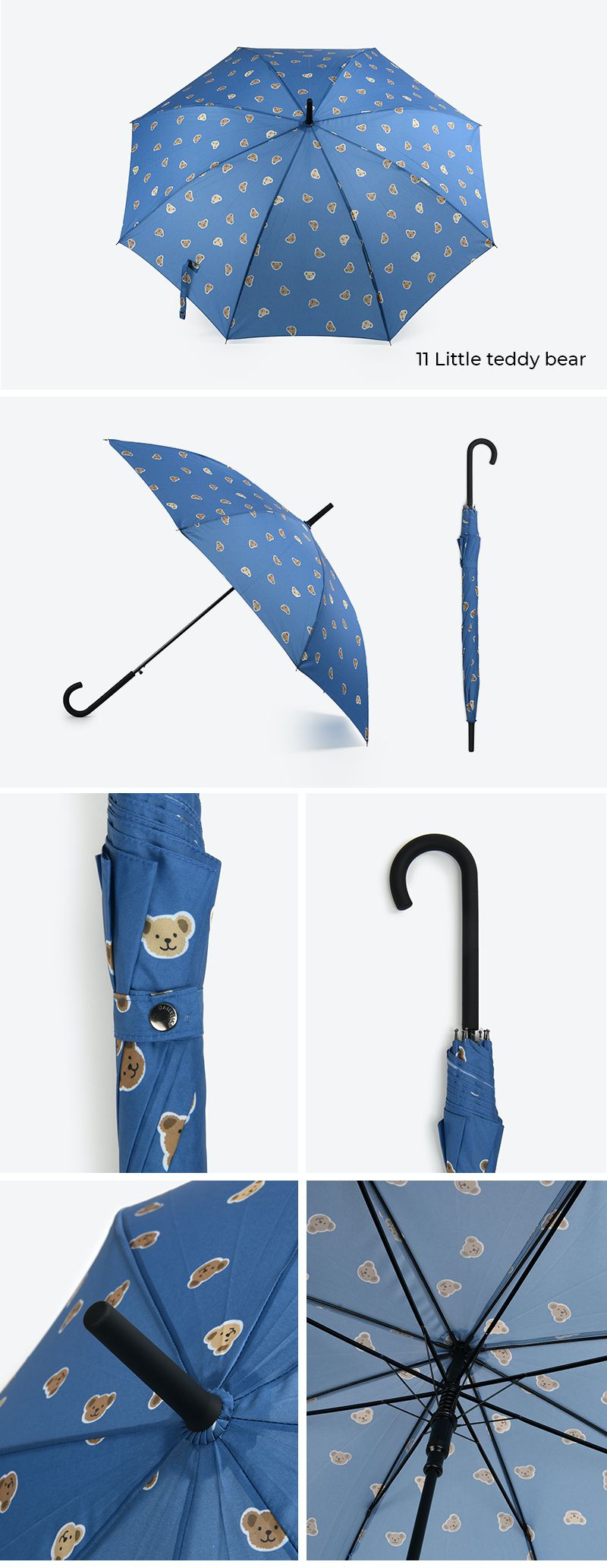 韓國 Daily Like - 直立式長雨傘-含羞草-深綠