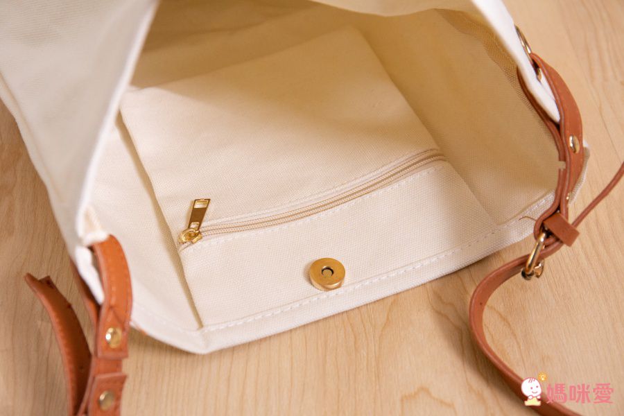 韓版 - 子母帆布包(附背帶,小收納袋)-黑