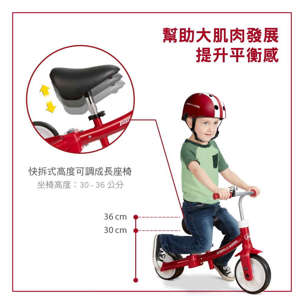 小蜂鳥三合一滑步三輪車
