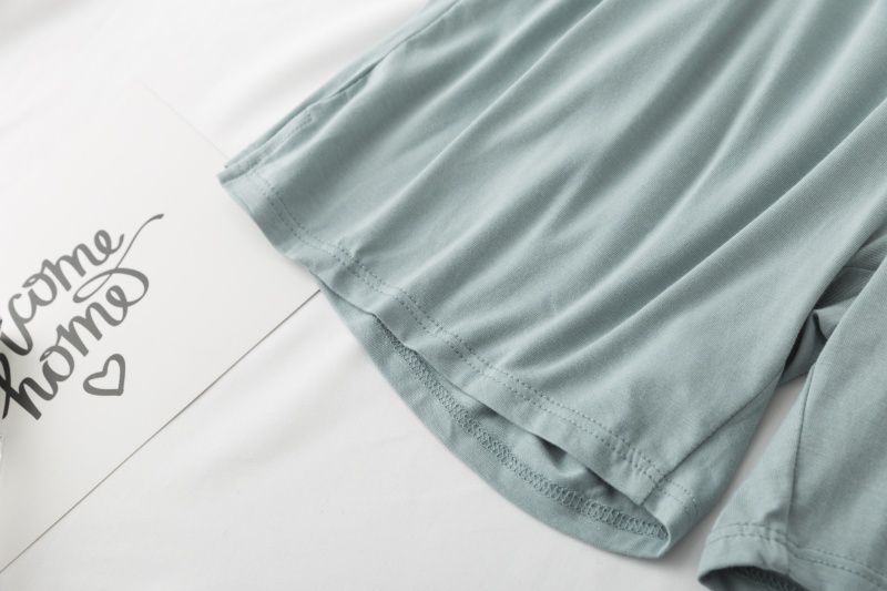 棉質柔軟涼感Bra T家居服-短褲套裝-綠白條紋