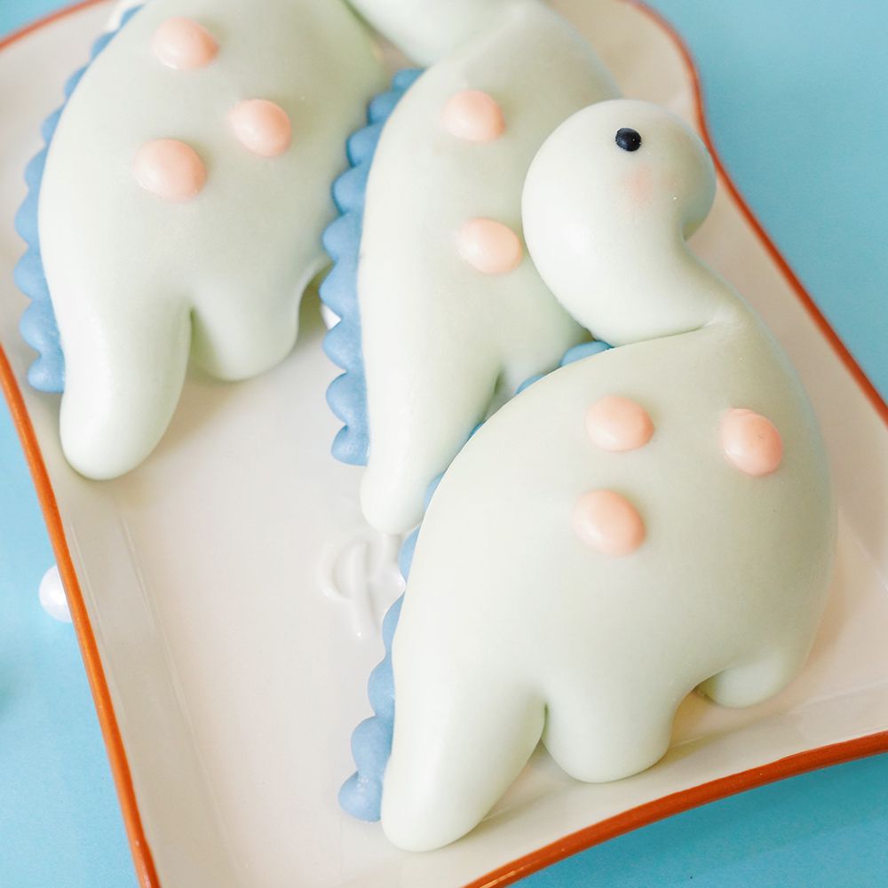 美姬饅頭 - 藍色小恐龍鮮乳造型饅頭 (6入)-30g