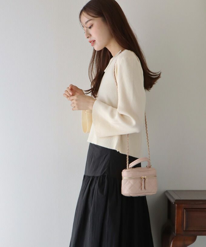 日本 BLUE EAST - 後交叉設計羅紋長袖上衣-咖啡棕