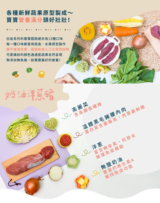 兔比媽咪廚房 - 寶寶餛飩-奶油洋蔥豬-(25顆/100顆)