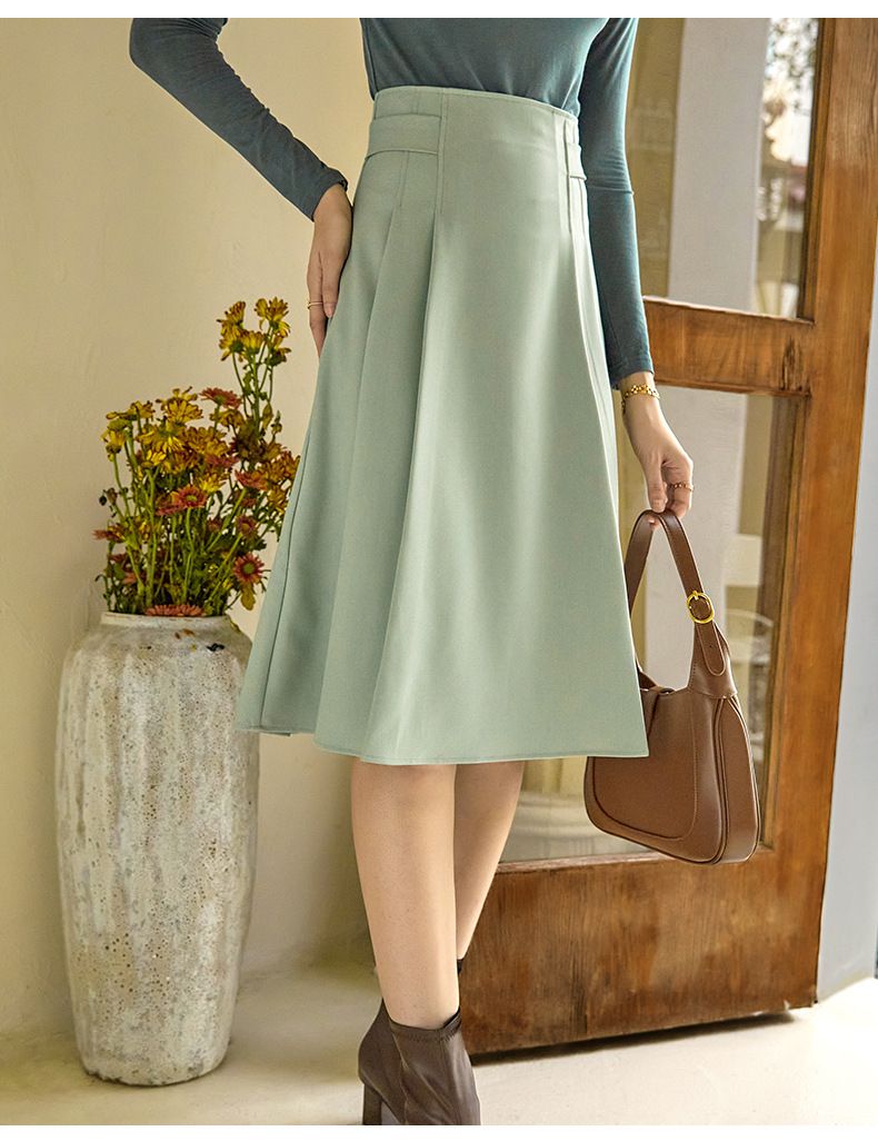 氣質綁帶半身裙-薄荷綠