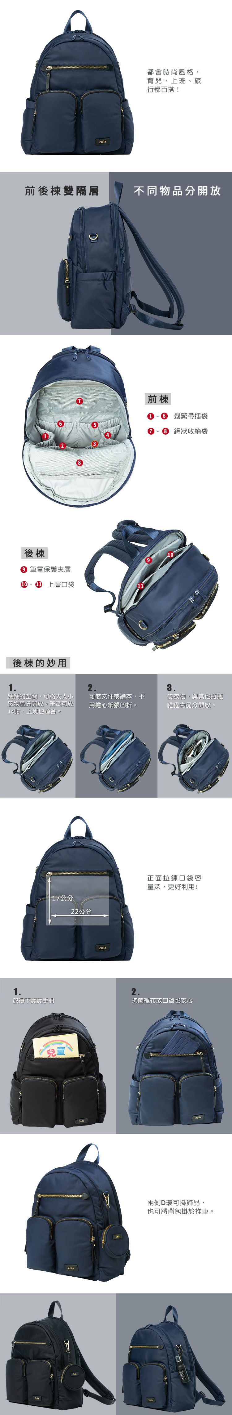 Zoila - 城市漫遊後背包(午夜藍)
