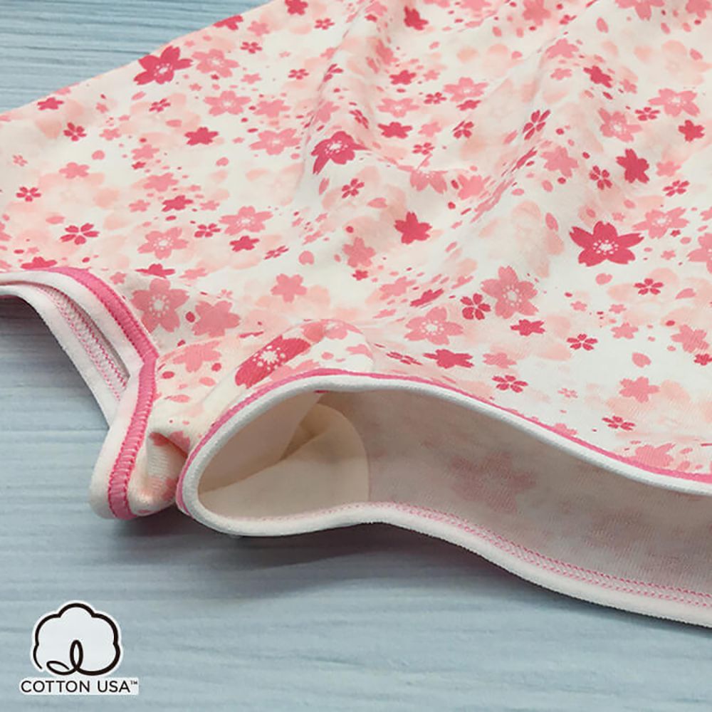 Annypepe - 女童純棉緋櫻四角褲-白 (160)