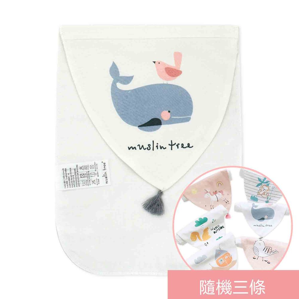 荷蘭 Muslintree - 春夏寶寶吸汗墊背巾-4條入-鯨魚小鳥+隨機3條
