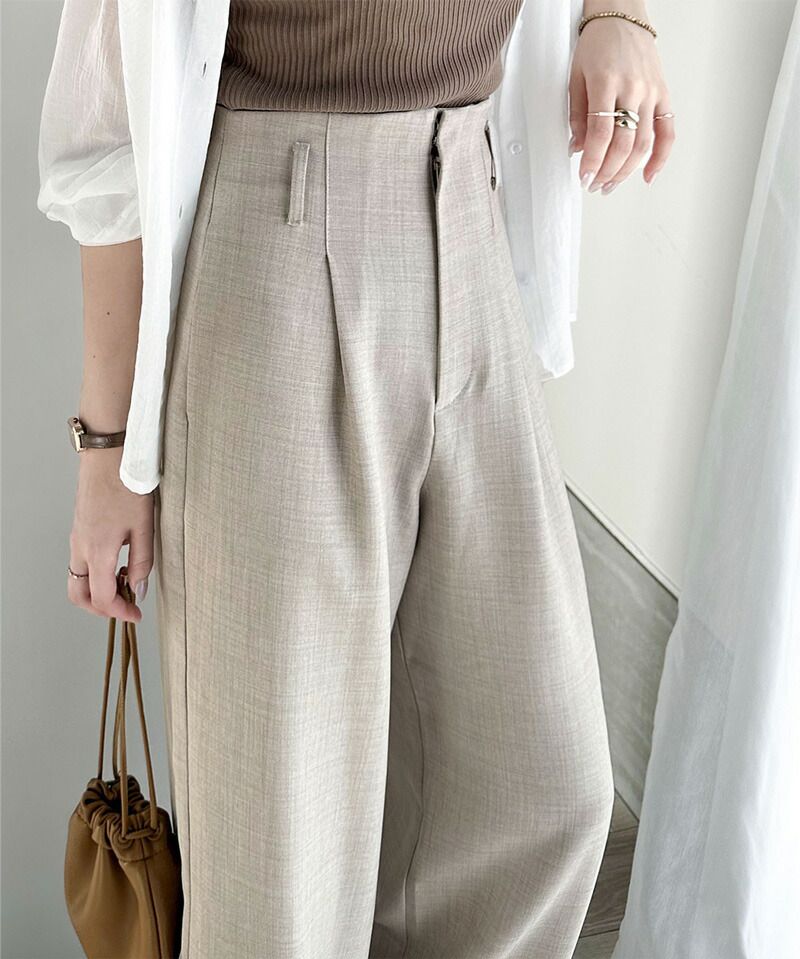 日本 Classical Elf - 俐落感修身西裝寬褲-經典黑