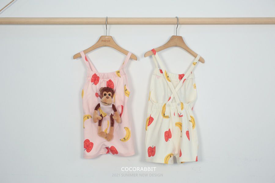 韓國 Coco Rabbit - 猴子娃娃吊帶褲-象牙白