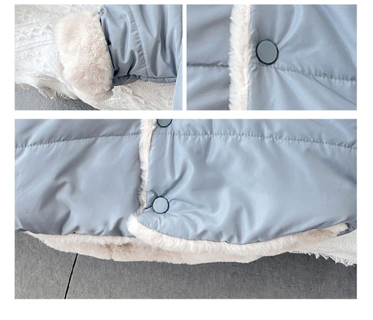 加絨加厚造型連帽鋪棉外套-毛茸茸熊熊-粉色