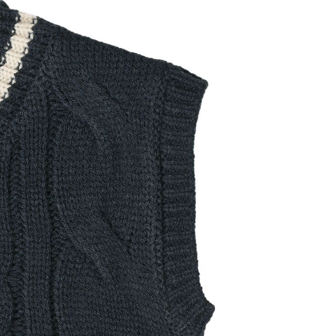 akachan honpo - 針織背心.-深藍色