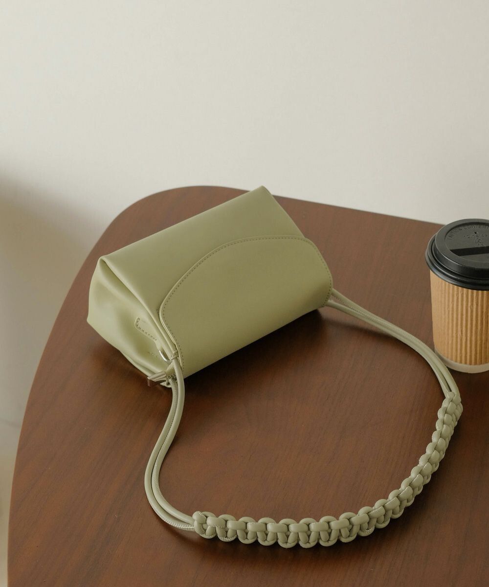 日本 Bab - 編織背袋皮革肩背小包-黑