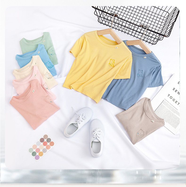 莫代爾透氣涼感短袖家居服套裝/空調服-熊熊-天空藍