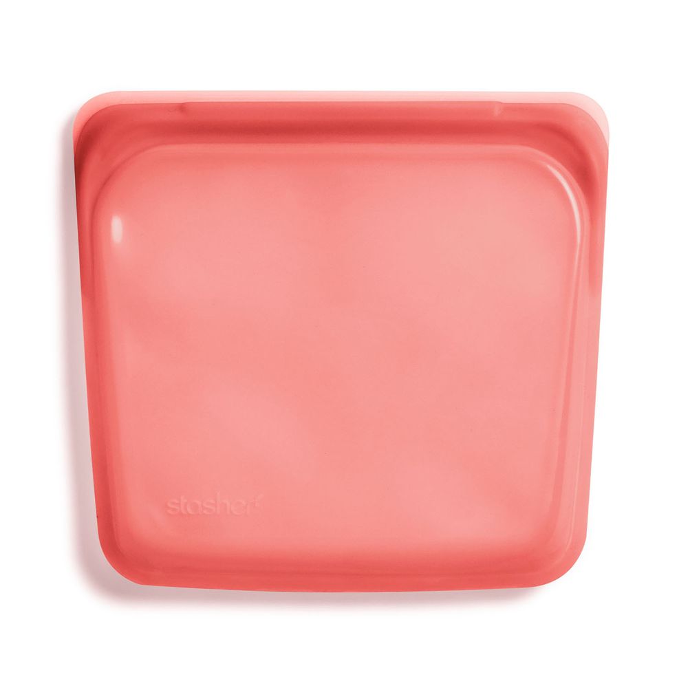 美國 Stasher - 食品級白金矽膠密封食物袋-方形-紅 (828ml)
