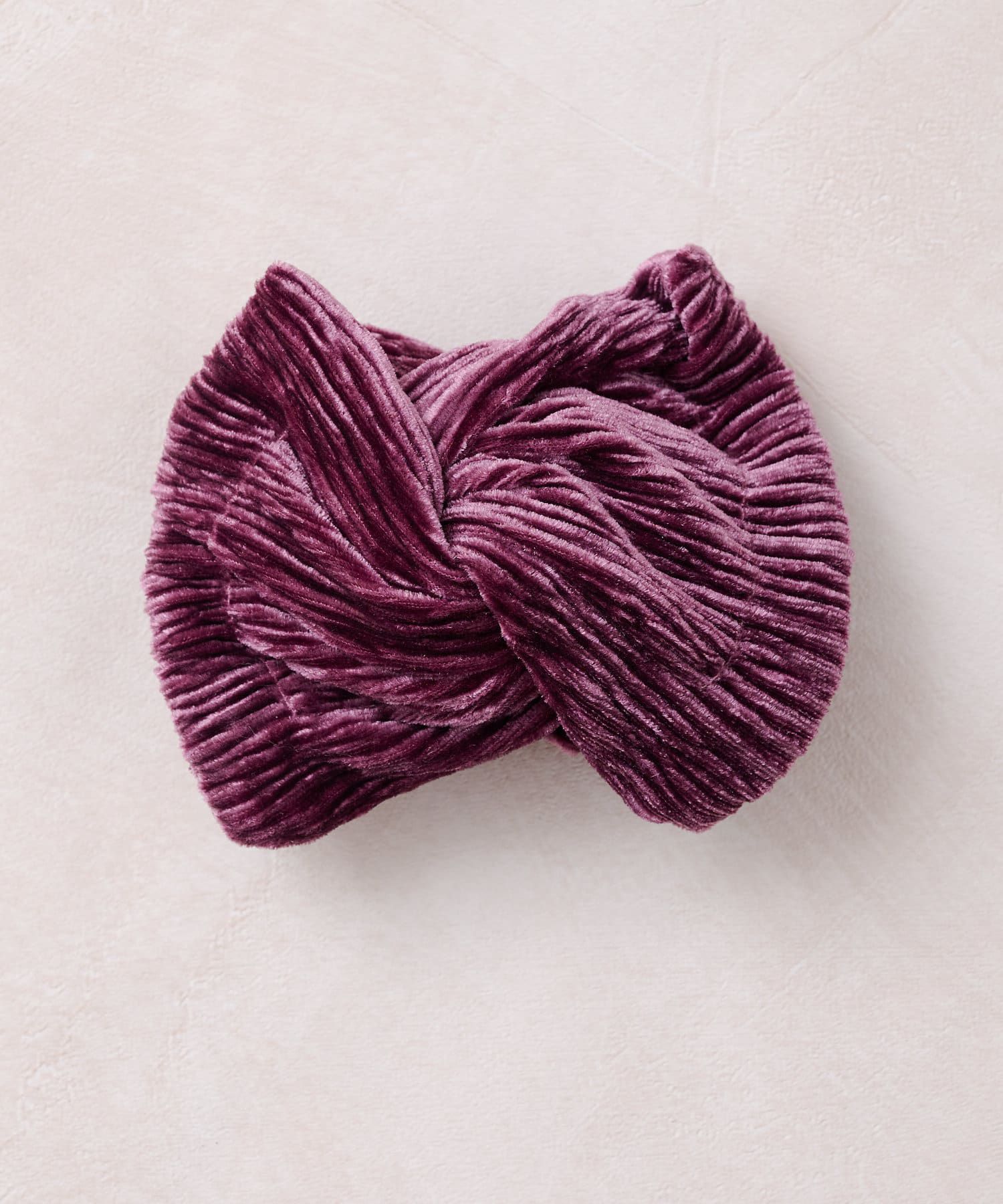 日本 Lattice - [日網熱銷] 簡單優雅紐結髮圈-光澤燈芯絨-米杏