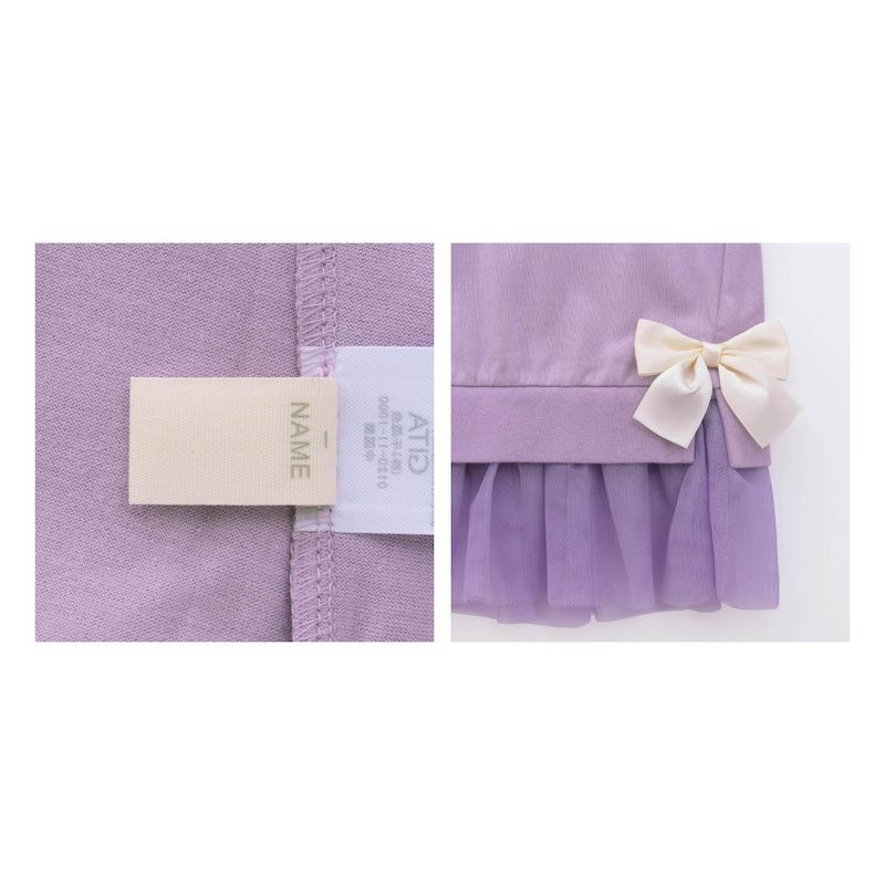 日本千趣會 - GITA 側邊蝴蝶結下擺薄紗長袖上衣-薰衣草紫