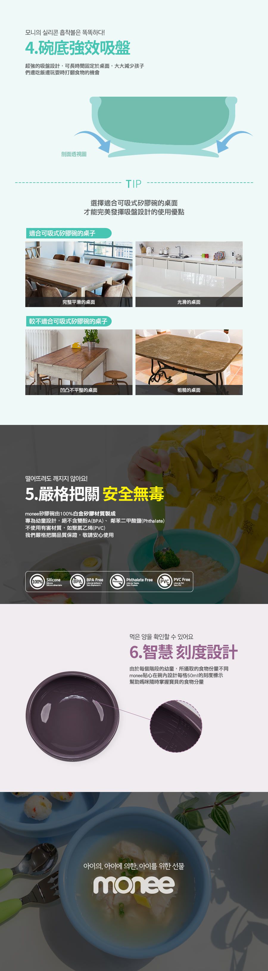 韓國 monee - 100%白金矽膠恐龍造型可吸式餐碗附蓋-天空藍-350ml (11.83oz)