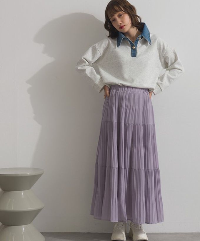 日本 ELENCARE DUE - 牛仔領層次感厚磅休閒長袖上衣-燕麥白