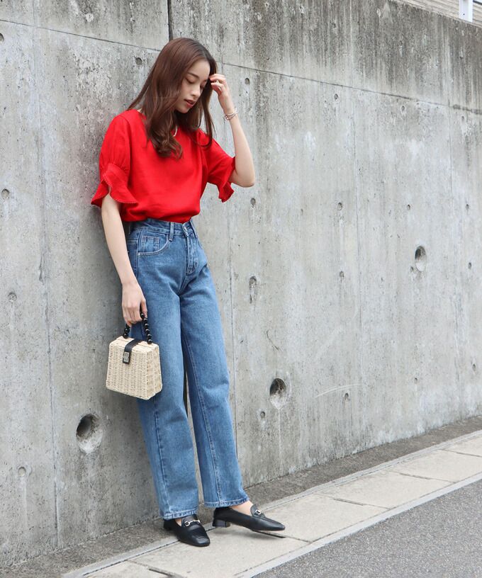 日本 BLUE EAST - 棉麻透氣涼爽短袖上衣-米杏