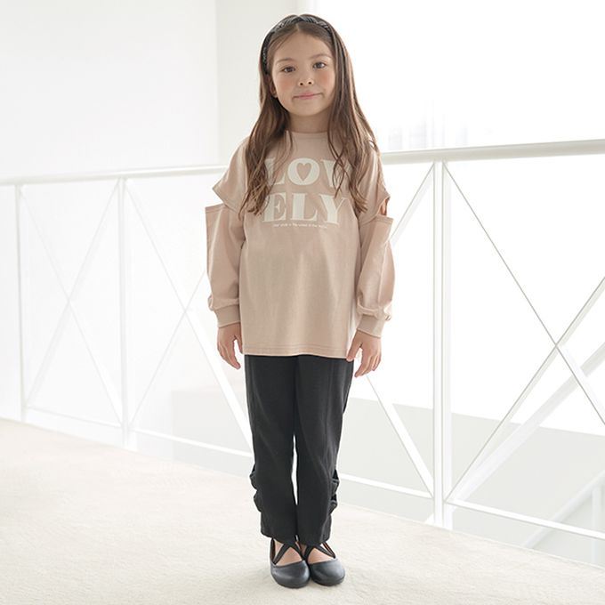 日本 Lycee mine - 定番蝴蝶結簡潔舒適長褲-粉紅