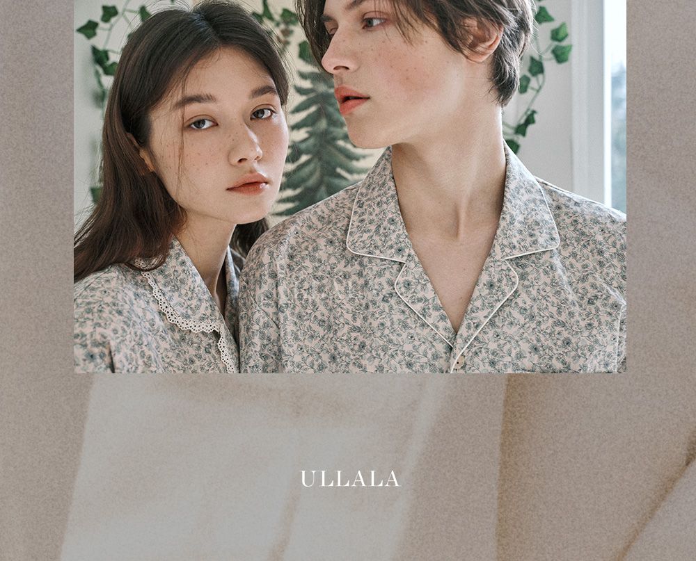 韓國 ULLALA - 滿版碎花短袖睡衣(兩件式) (FREE)