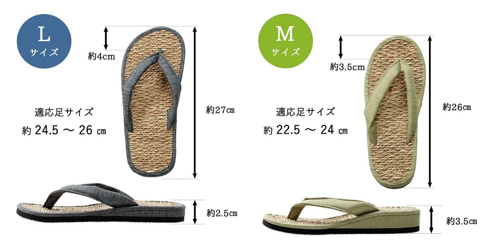 日本池彥 - 涼爽七島藺草拖鞋-夾腳-橘