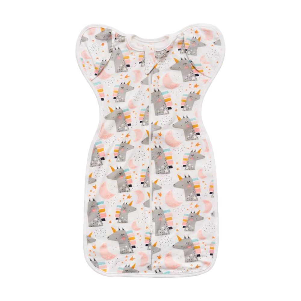 JoyNa - 雙頭拉鍊式蝴蝶型 純棉懶人包巾-獨角獸 (全長60cm胸圍26cm)