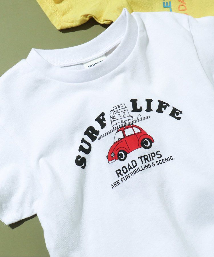 日本 BREEZE - 美式休閒風印花短袖上衣-GOOD DAY-檸檬黃