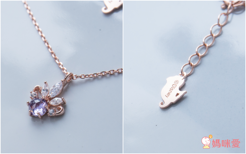 韓國 Clue - 925純銀項鍊-6月誕生花-茉莉花X紫極光-銀