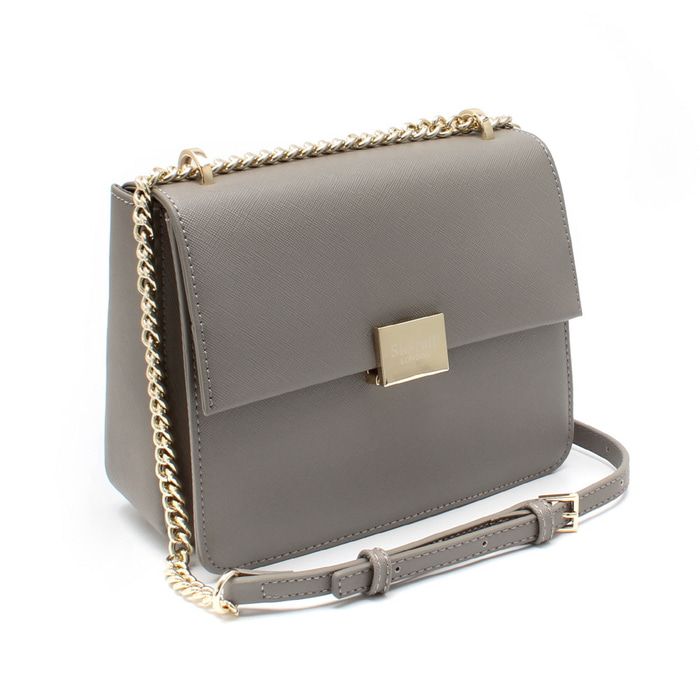 Saint Scott - Irina金鍊掀蓋硬殼包-灰