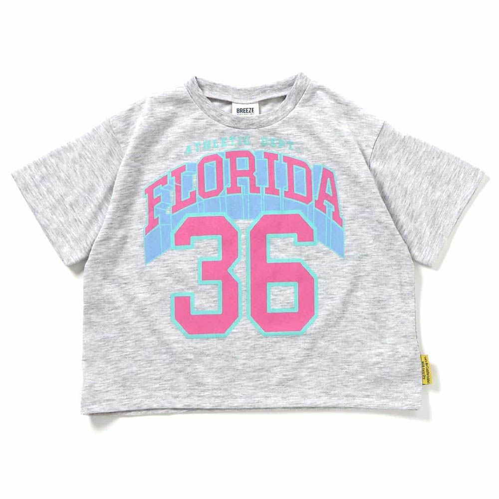 吸水速乾 美式印花短袖T恤-淺灰