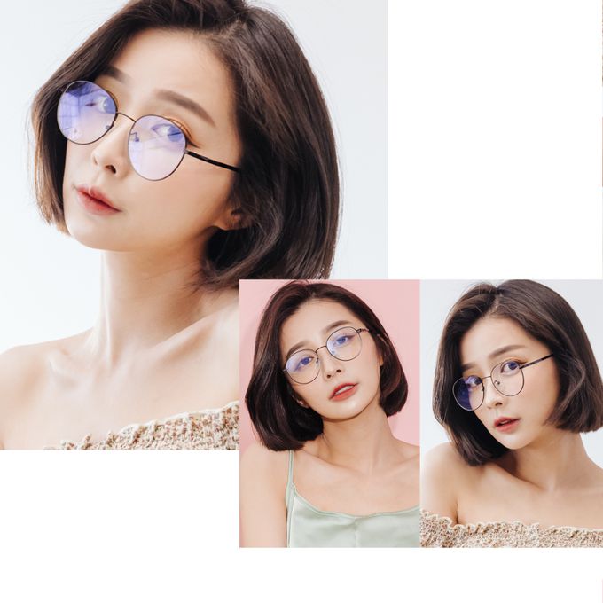 ALEGANT - 率性黑雪松橢圓鏡框輕量鏡腳UV400濾藍光眼鏡