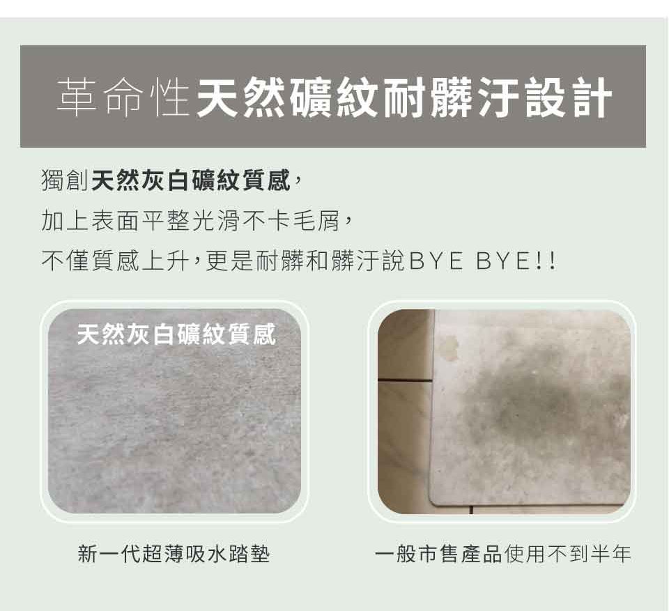 森呼吸 - 台灣製波浪人體工學珪藻土吸水地墊/ 1入組-白 (XL)-60x40x0.8cm