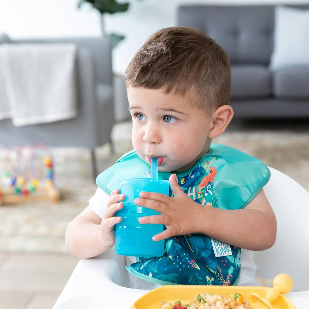 白金矽膠吸管杯-水藍