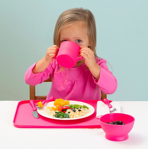 美國 green sprouts - 小綠芽寶寶矽膠防滑學習杯-水藍