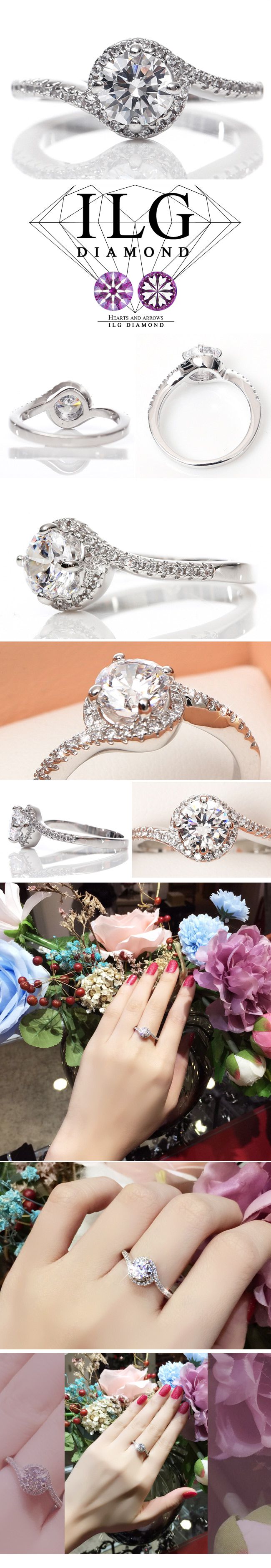 美國ILG鑽飾 - 0.75克拉 Loving love 獨特曲線造型設計-鑽飾第一品牌 唯一永久保固鑽體的名譽商家【Ri129】-加贈高級珠寶級絨布盒1個-外國抗敏材質電鍍頂級白K金色