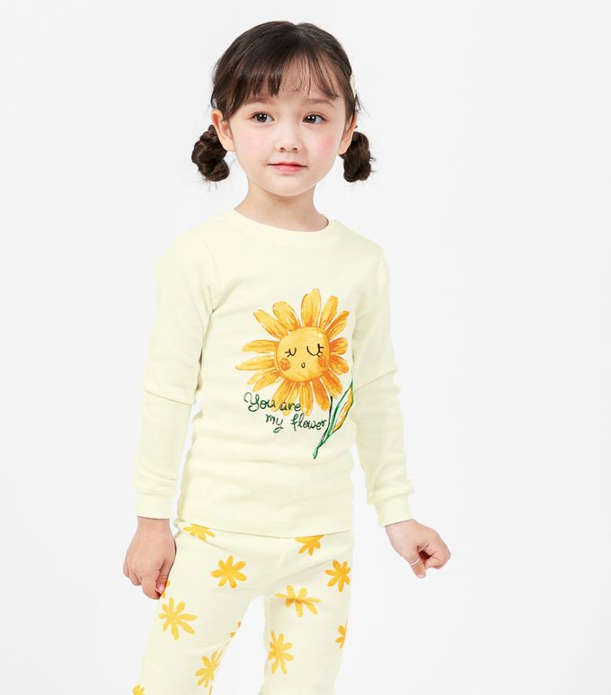 韓國 Mellisse - 韓製30支純棉柔軟長袖家居服-溫暖向日葵