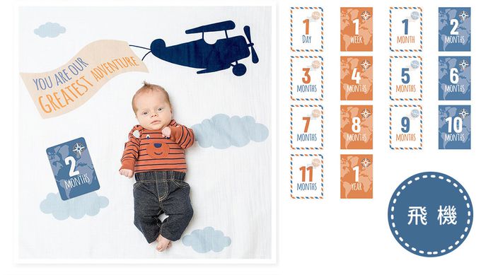 加拿大 lulujo - BABY'S FIRST YEAR 包巾卡片禮盒組-星星