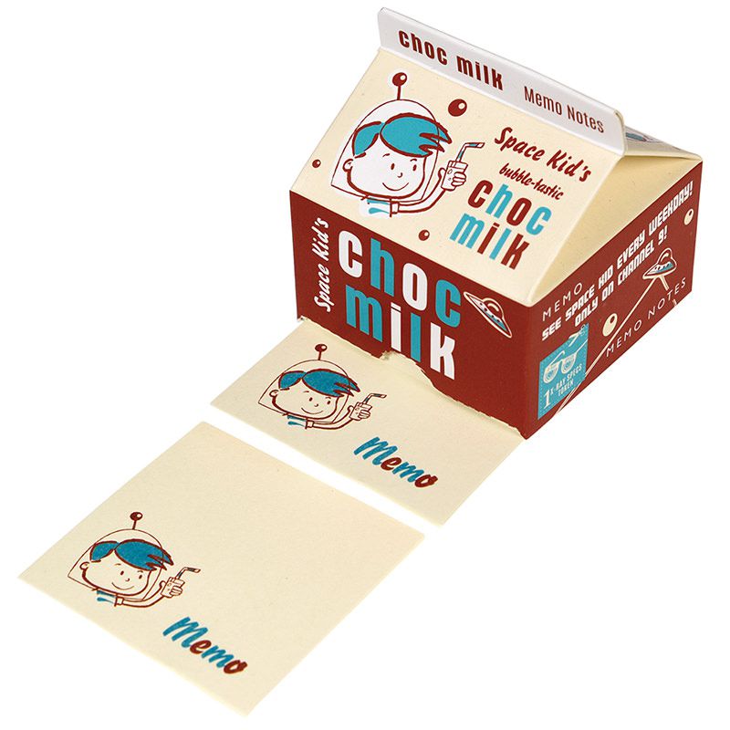 英國 Rex London - 牛奶盒造型便條紙-太空人