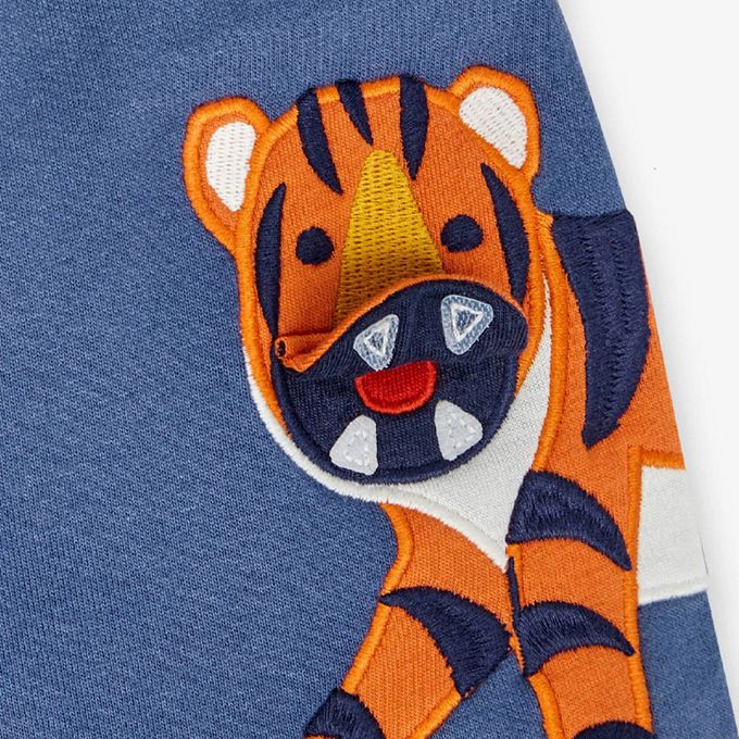 英國 JoJo Maman BeBe - 超優質嬰幼兒/兒童100%純棉綁繩短褲-老虎