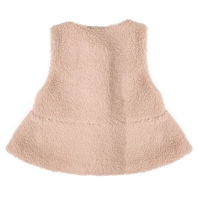 akachan honpo - 背心-刷毛 蝴蝶結-淺卡其色