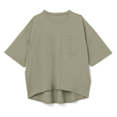 日本 GRL - 胸前口袋百搭短袖上衣-軍綠 (F)