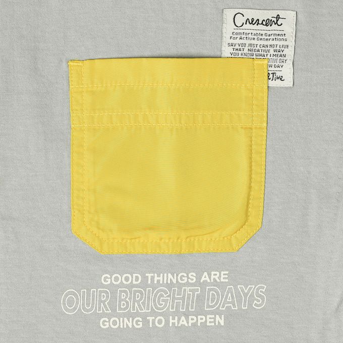 akachan honpo - T恤-平織口袋-灰色