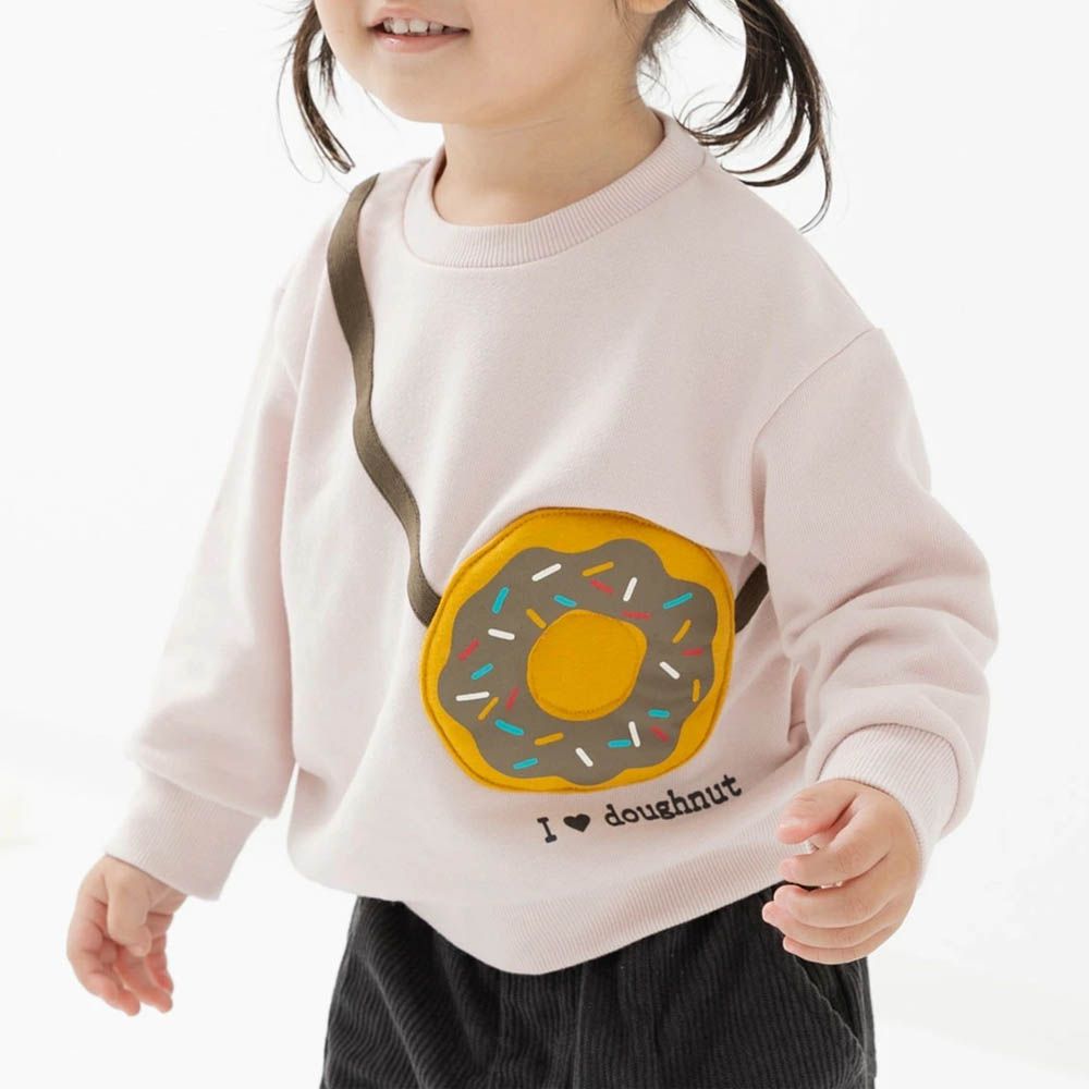 立體小包縮口長袖上衣-甜甜圈-粉紅