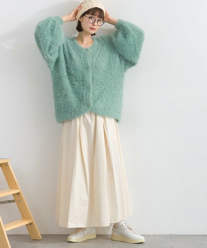 日本 Lupilien - 柔和蓬鬆毛海繭型針織開襟衫/外套-炭灰