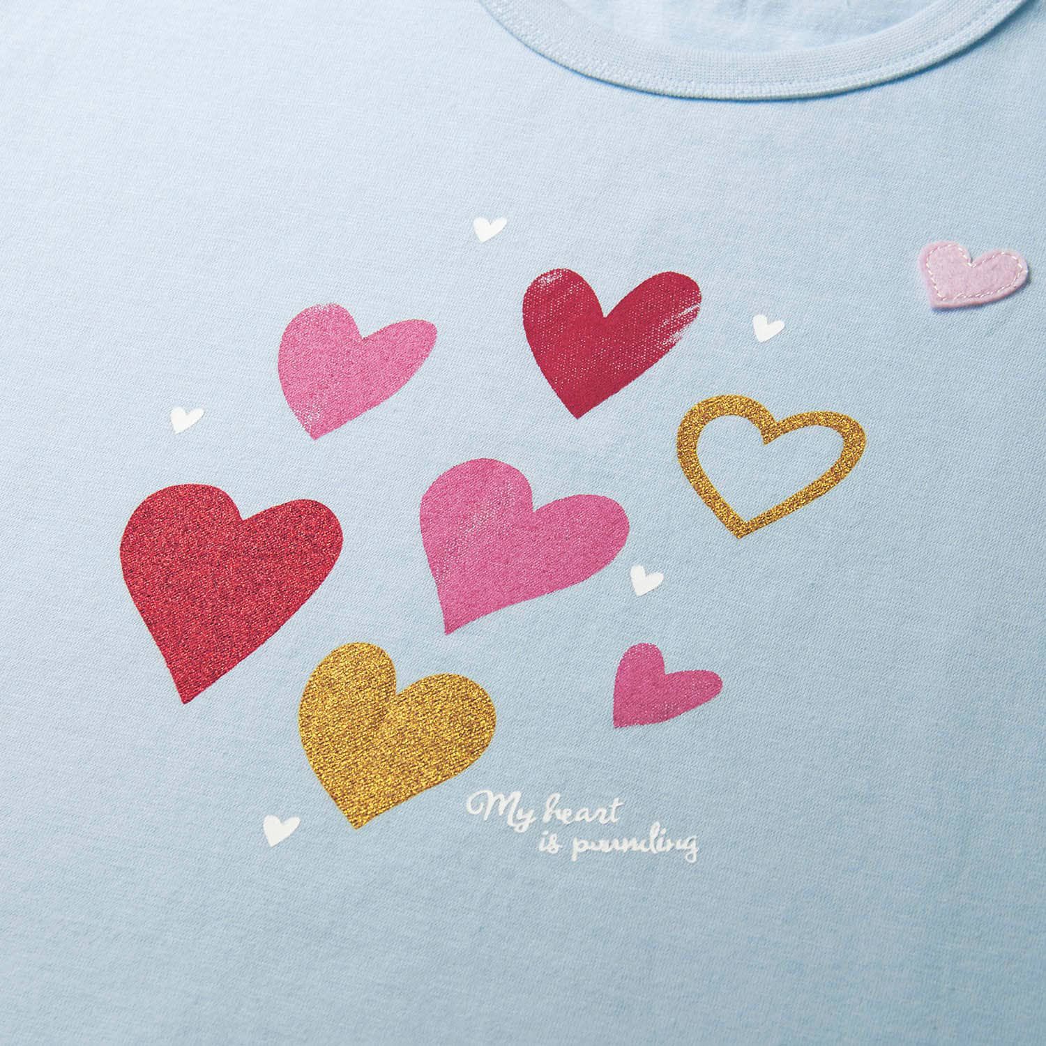 日本千趣會 - GITA純棉印花撞色短袖上衣-星星-藍紫白