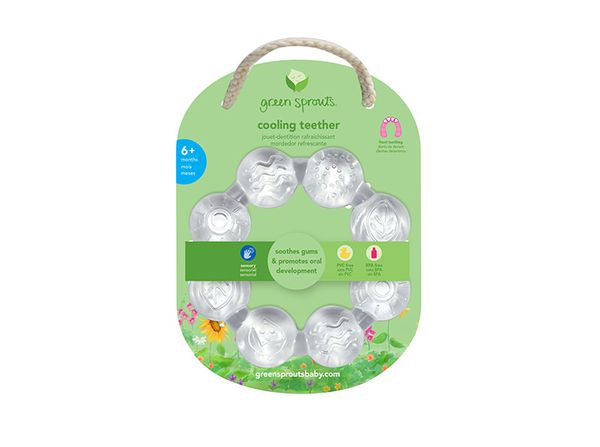 美國 green sprouts - 小綠芽冰鎮冷凍型按摩/舒緩疼痛固齒器-透明手項鍊造型