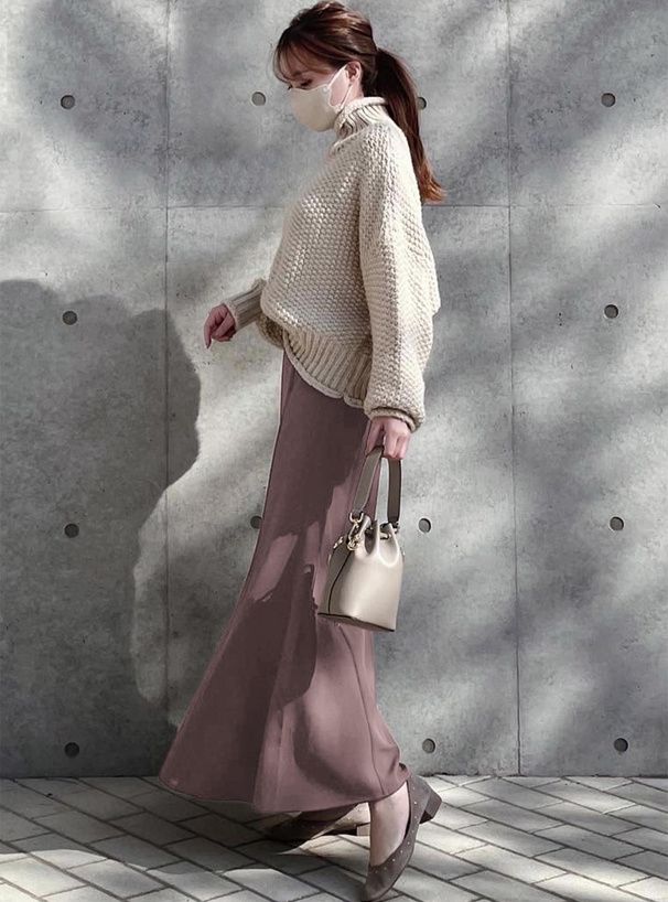 日本 GRL - 優雅修身魚尾長裙-象牙杏