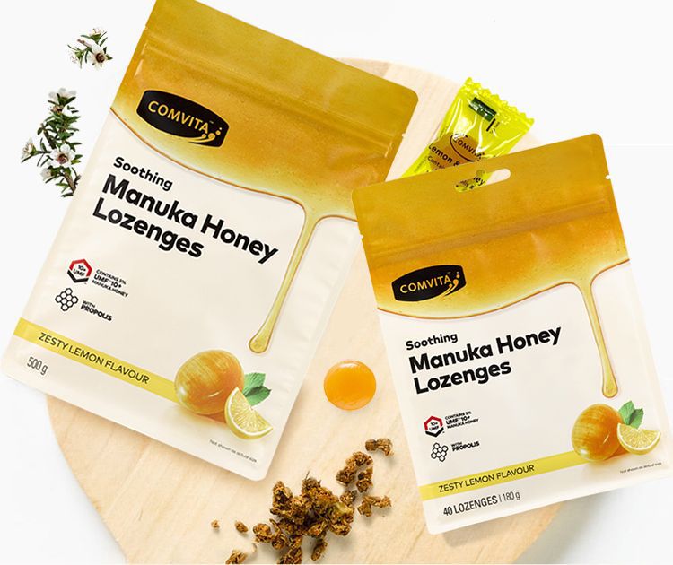 Comvita - 麥蘆卡蜂蜜潤喉糖(檸檬味)40粒 (2022.12)-40粒